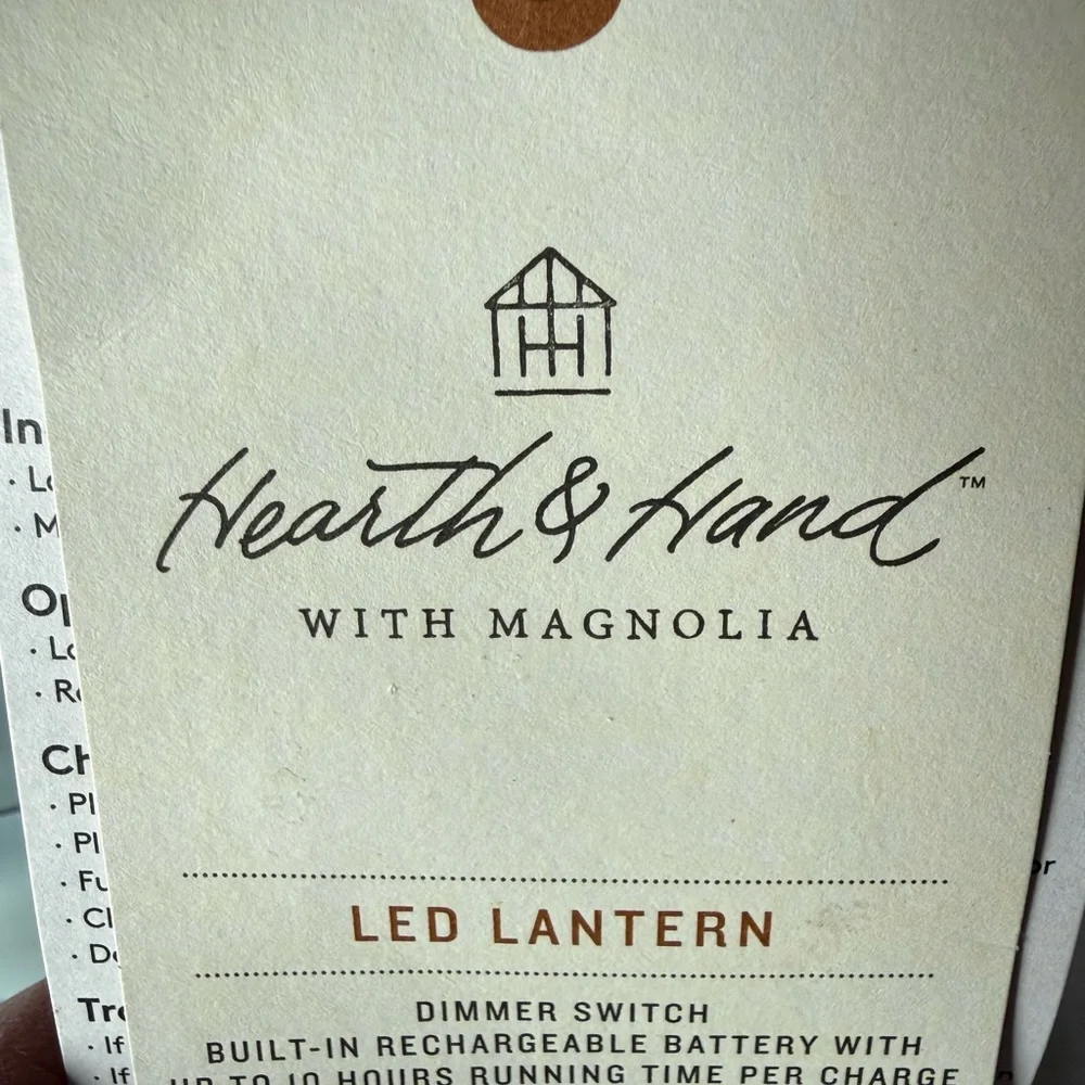 Hearth & Hand LED White Lantern (Rechargeable) NIB
